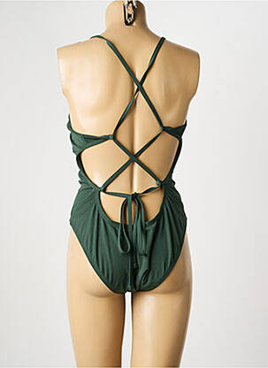 Maillot de bain 1 pièce stretch vert NIKE femme