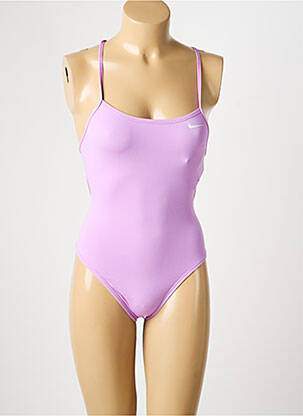 Maillot de bain 1 pièce effet matière satinée violet NIKE femme