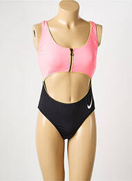 Maillot de bain 1 pièce effet matière satinée rose NIKE femme