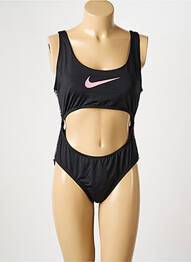 Maillot de bain 1 pièce effet matière satinée noir NIKE femme