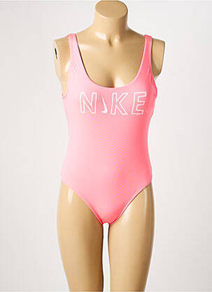 Maillot de bain 1 pièce effet matière satinée rose NIKE femme