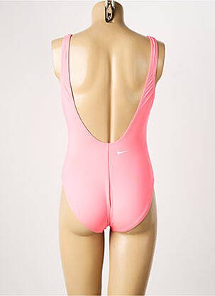 Maillot de bain 1 pièce effet matière satinée rose NIKE femme