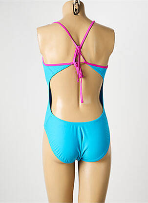 Maillot de bain 1 pièce effet matière satinée bleu NIKE femme