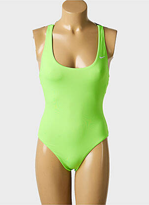 Maillot de bain 1 pièce effet matière satinée vert NIKE femme