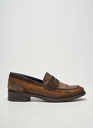 Mocassins tissage satiné talon plat jusqu'à 3cm marron DORKING femme