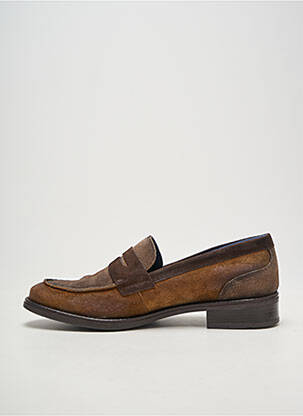 Mocassins tissage satiné talon plat jusqu'à 3cm marron DORKING femme
