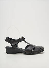Sandales/nu pieds tissage satiné talon de 4 à 6cm noir JMG HOUCKE femme