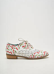 Derbies tissage satiné talon plat jusqu'à 3cm blanc LAURA VITA femme