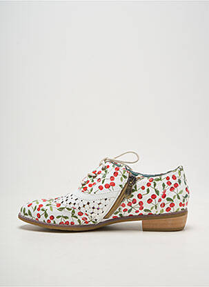 Derbies tissage satiné talon plat jusqu'à 3cm blanc LAURA VITA femme