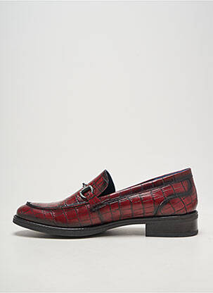 Mocassins bout rond talon plat jusqu'à 3cm rouge DORKING femme