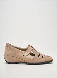 Chaussures de confort tissage satiné talon de 4 à 6cm beige SUAVE femme