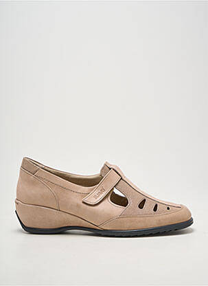Chaussures de confort tissage satiné talon de 4 à 6cm beige SUAVE femme