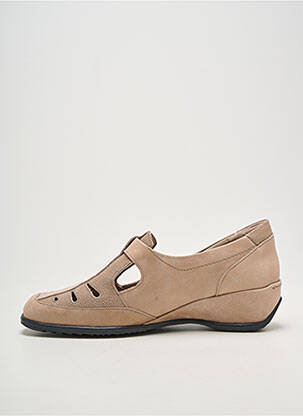 Chaussures de confort tissage satiné talon de 4 à 6cm beige SUAVE femme