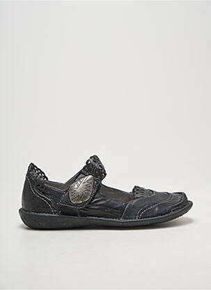 Ballerines fermeture scratch talon plat jusqu'à 3cm noir FUGITIVE BY FRANCESCO ROSSI femme