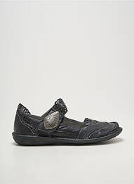 Ballerines fermeture scratch talon plat jusqu'à 3cm noir FUGITIVE BY FRANCESCO ROSSI femme