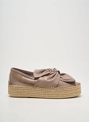 Espadrilles tissage satiné talon de 4 à 6cm beige LUNE & L'AUTRE femme