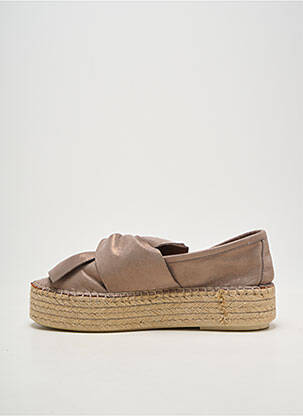 Espadrilles tissage satiné talon de 4 à 6cm beige LUNE & L'AUTRE femme