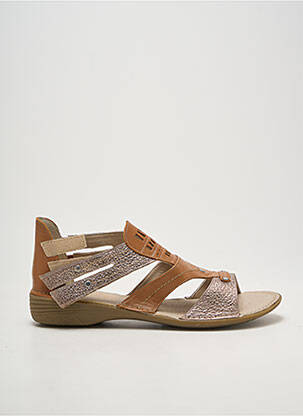 Sandales/nu pieds tissage satiné talon plat jusqu'à 3cm marron DORKING femme