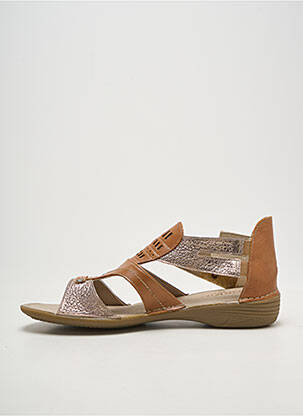 Sandales/nu pieds tissage satiné talon plat jusqu'à 3cm marron DORKING femme