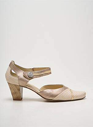 Escarpins tissage satiné talon de 7 à 9cm beige GEO-REINO femme