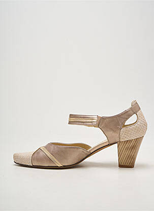 Escarpins tissage satiné talon de 7 à 9cm beige GEO-REINO femme
