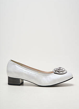 Escarpins tissage satiné talon plat jusqu'à 3cm blanc JMG HOUCKE femme