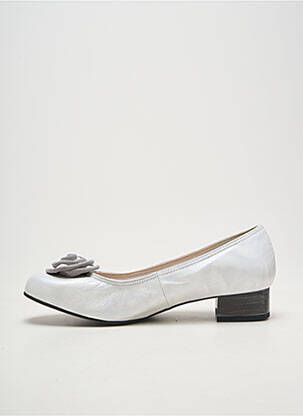 Escarpins tissage satiné talon plat jusqu'à 3cm blanc JMG HOUCKE femme