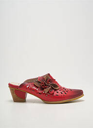 Mules/sabots tissage satiné talon de 4 à 6cm rouge LAURA VITA femme