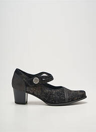 Escarpins tissage satiné talon de 4 à 6cm noir GEO-REINO femme