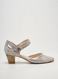 Sandales/nu pieds tissage satiné talon de 4 à 6cm argent ARTIKA SOFT femme