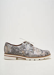 Derbies impression talon plat jusqu'à 3cm argent GEO-REINO femme