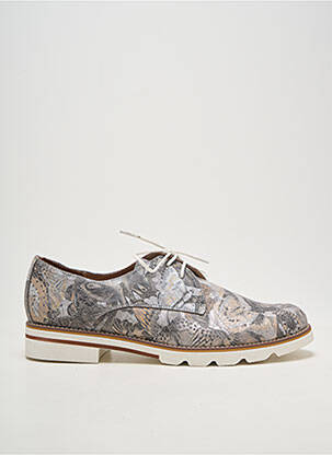 Derbies impression talon plat jusqu'à 3cm argent GEO-REINO femme