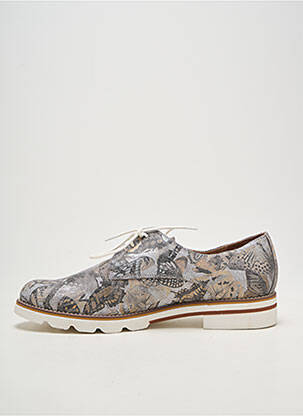 Derbies impression talon plat jusqu'à 3cm argent GEO-REINO femme