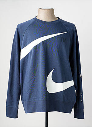 Sweat-shirt stretch manches longues bleu NIKE homme