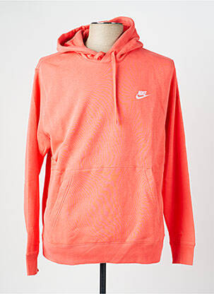 Sweat-shirt à capuche broderie manches longues orange NIKE homme