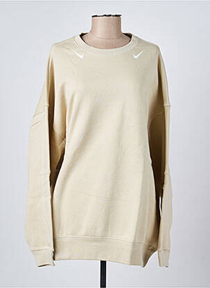 Sweat-shirt broderie manches longues beige NIKE femme