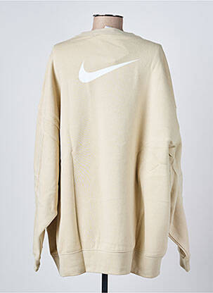 Sweat-shirt broderie manches longues beige NIKE femme