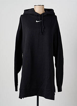 Sweat-shirt à capuche col rond manches longues noir NIKE femme