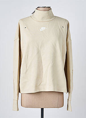 Sweat-shirt stretch manches longues beige NIKE femme