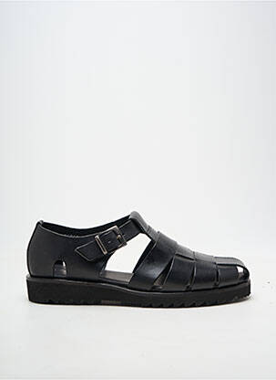 Sandales/nu pieds tissage satiné bout rond noir FRATELLI VANNI homme