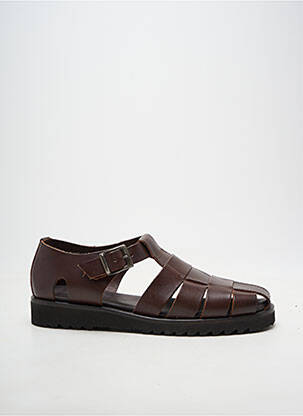 Sandales/nu pieds tissage satiné bout rond marron FRATELLI VANNI homme