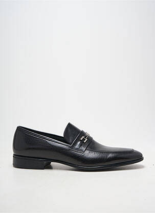 Mocassins tissage satiné talon bas noir MORESCHI homme