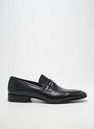 Mocassins tissage satiné talon bas noir MORESCHI homme