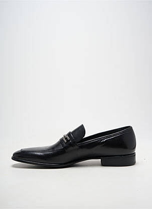 Mocassins tissage satiné talon bas noir MORESCHI homme