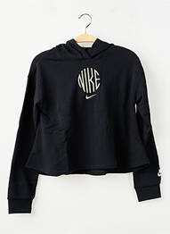 Sweat-shirt à capuche broderie manches longues noir NIKE fille