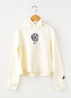 Sweat-shirt à capuche broderie manches longues beige NIKE fille