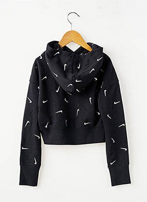 Sweat-shirt à capuche coupe droite manches longues noir NIKE fille