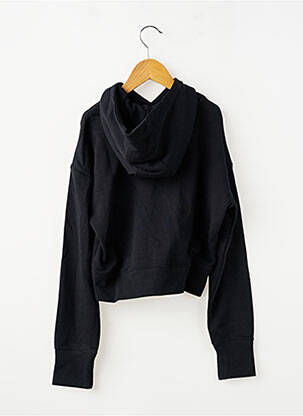 Sweat-shirt à capuche col v manches longues noir NIKE fille