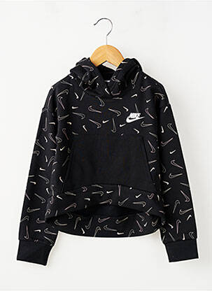 Sweat-shirt à capuche manches longues manches longues noir NIKE fille