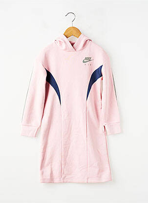 Robe mi-longue col rond manches longues rose NIKE fille